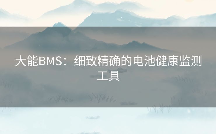 大能BMS：细致精确的电池健康监测工具