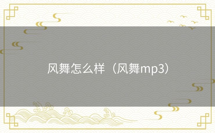风舞怎么样（风舞mp3）