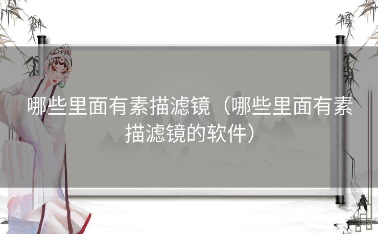 哪些里面有素描滤镜（哪些里面有素描滤镜的软件）