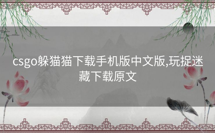 csgo躲猫猫下载手机版中文版,玩捉迷藏下载原文