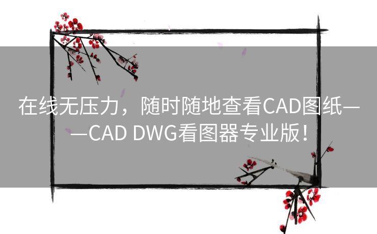 在线无压力，随时随地查看CAD图纸——CAD DWG看图器专业版！