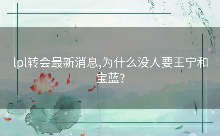 lpl转会最新消息,为什么没人要王宁和宝蓝?