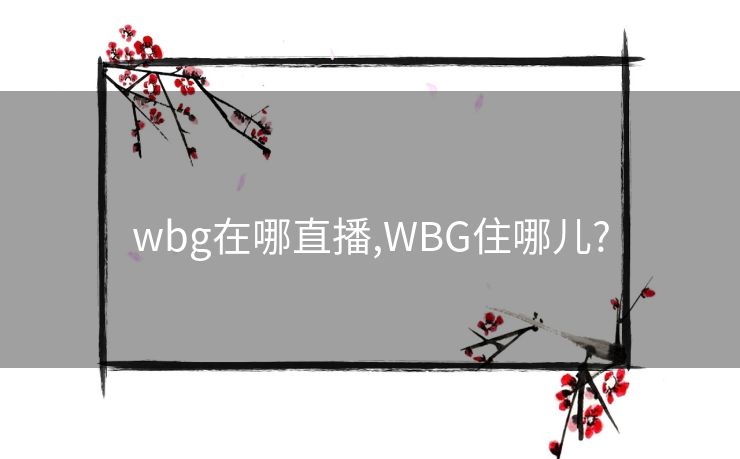 wbg在哪直播,WBG住哪儿?