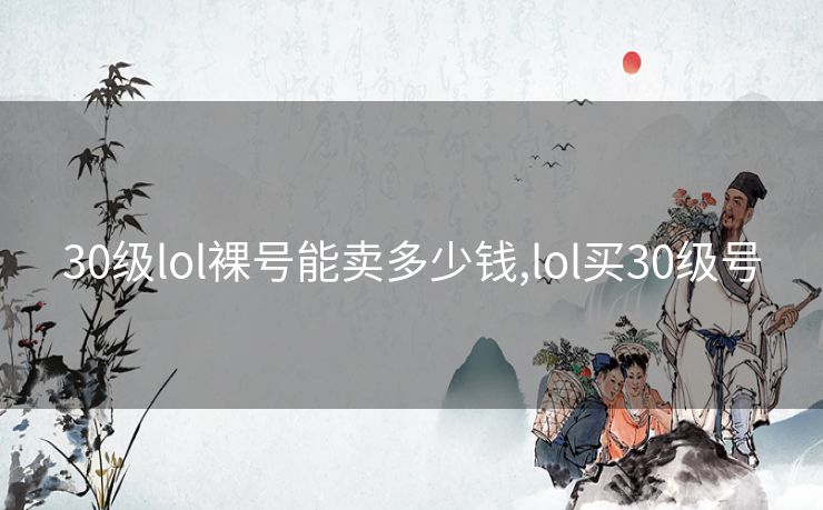 30级lol裸号能卖多少钱,lol买30级号