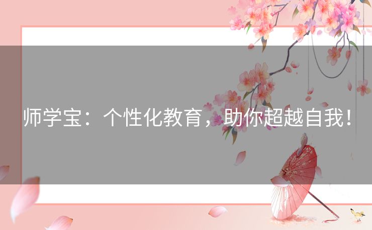 师学宝：个性化教育，助你超越自我！