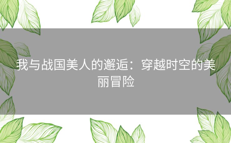 我与战国美人的邂逅：穿越时空的美丽冒险