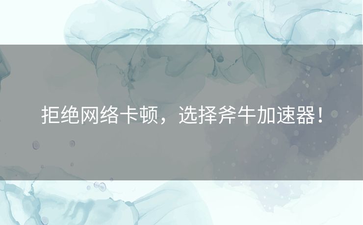 拒绝网络卡顿，选择斧牛加速器！