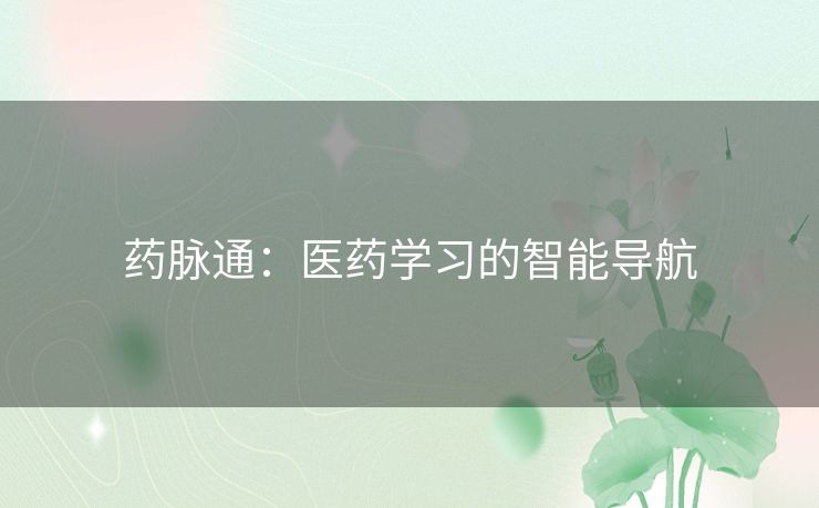 药脉通：医药学习的智能导航