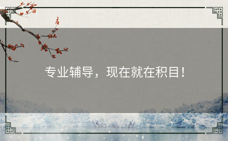 专业辅导，现在就在积目！