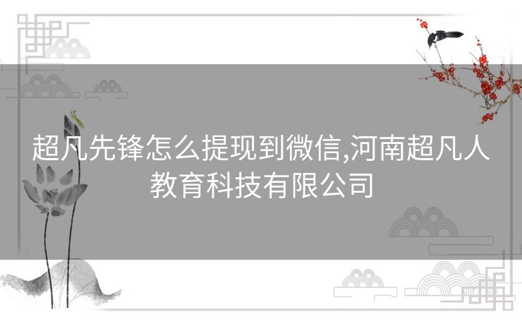 超凡先锋怎么提现到微信,河南超凡人教育科技有限公司