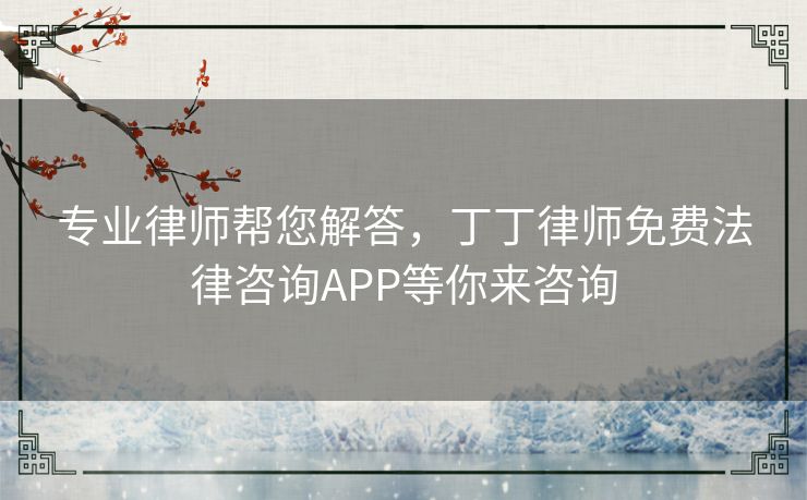 专业律师帮您解答，丁丁律师免费法律咨询APP等你来咨询
