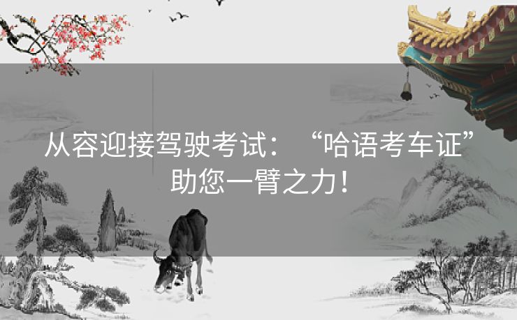 从容迎接驾驶考试：“哈语考车证”助您一臂之力！