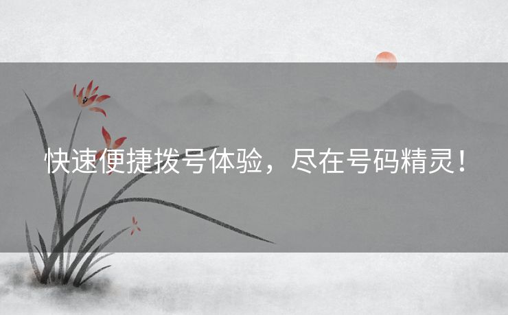 快速便捷拨号体验，尽在号码精灵！