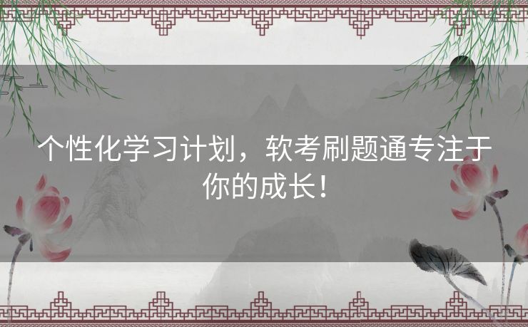 个性化学习计划，软考刷题通专注于你的成长！