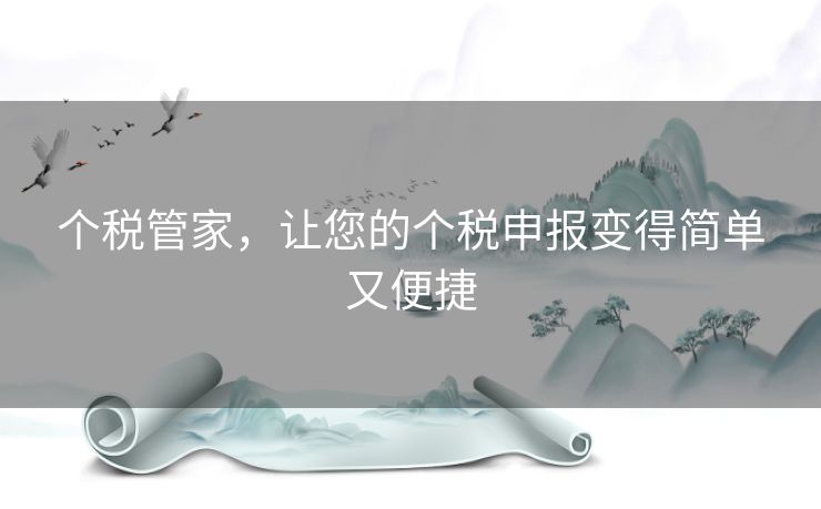 个税管家，让您的个税申报变得简单又便捷