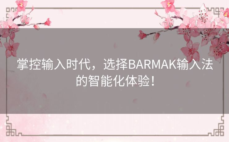 掌控输入时代，选择BARMAK输入法的智能化体验！