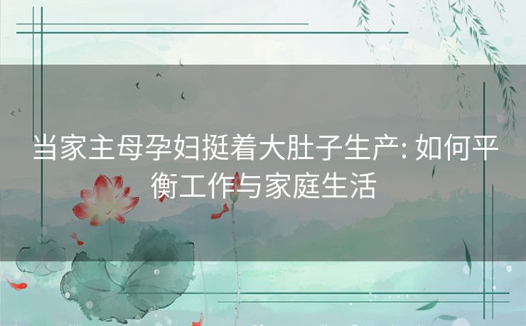 当家主母孕妇挺着大肚子生产: 如何平衡工作与家庭生活