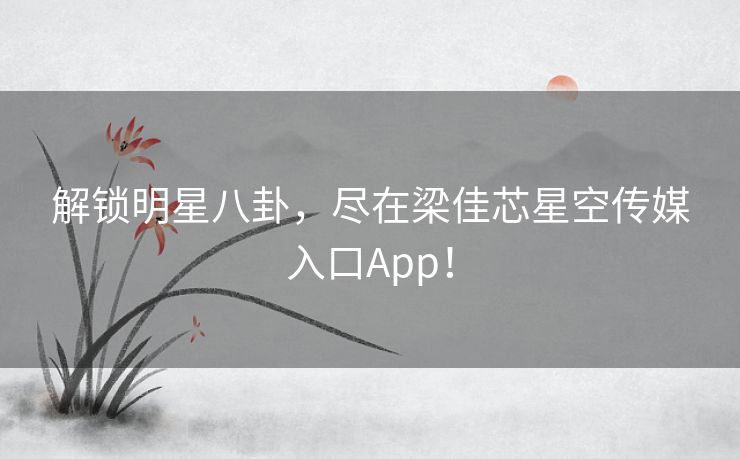 解锁明星八卦，尽在梁佳芯星空传媒入口App！