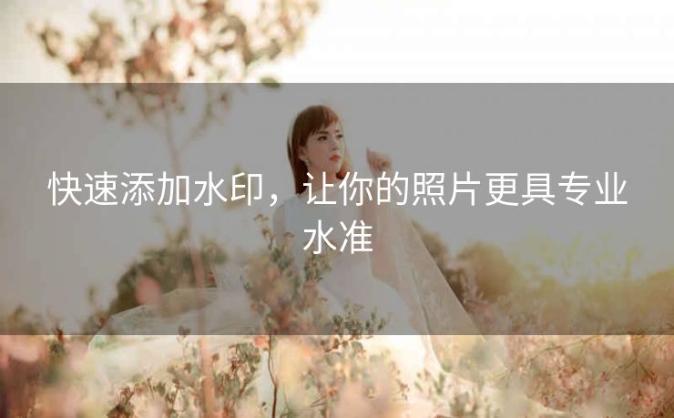 快速添加水印，让你的照片更具专业水准