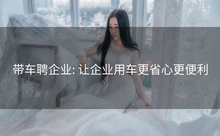 带车聘企业: 让企业用车更省心更便利
