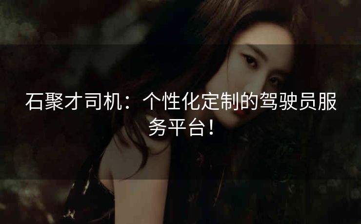 石聚才司机：个性化定制的驾驶员服务平台！