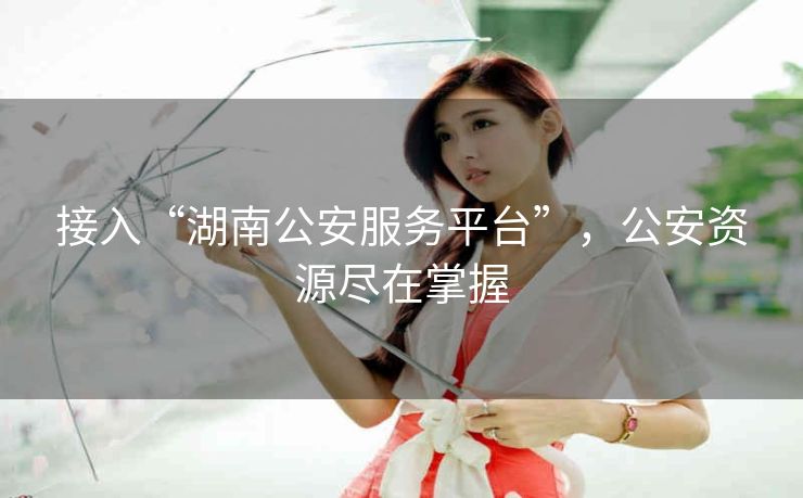 接入“湖南公安服务平台”，公安资源尽在掌握