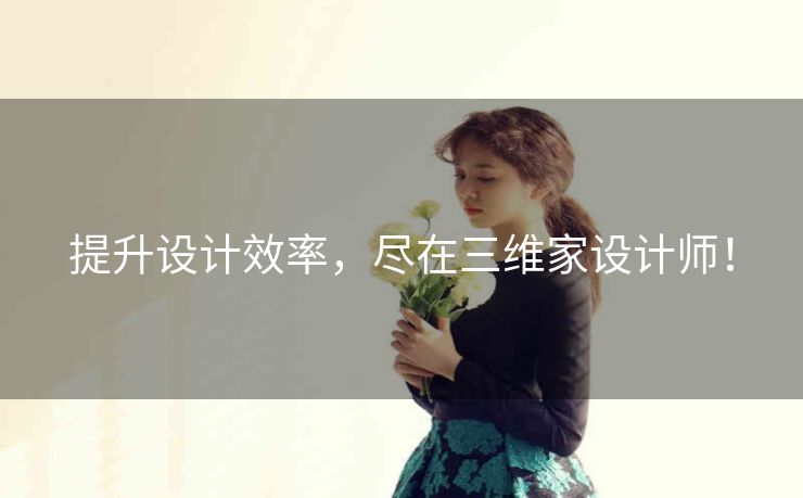 提升设计效率，尽在三维家设计师！