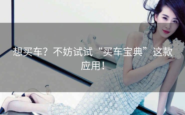 想买车？不妨试试“买车宝典”这款应用！