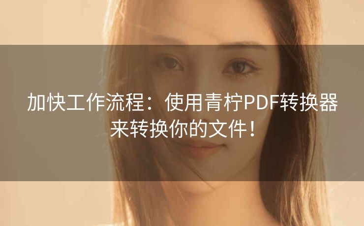 加快工作流程：使用青柠PDF转换器来转换你的文件！
