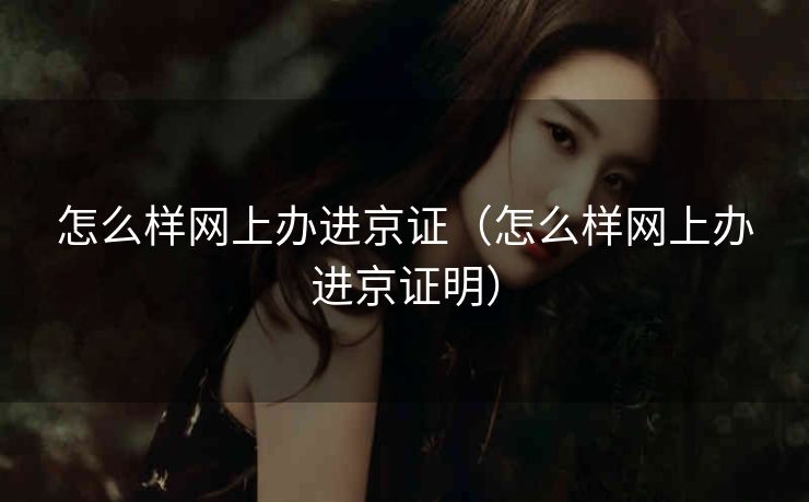 怎么样网上办进京证（怎么样网上办进京证明）