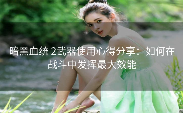 暗黑血统 2武器使用心得分享：如何在战斗中发挥最大效能