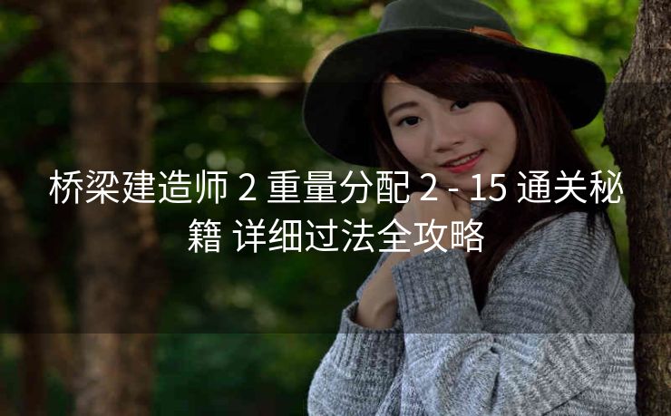 桥梁建造师 2 重量分配 2 - 15 通关秘籍 详细过法全攻略