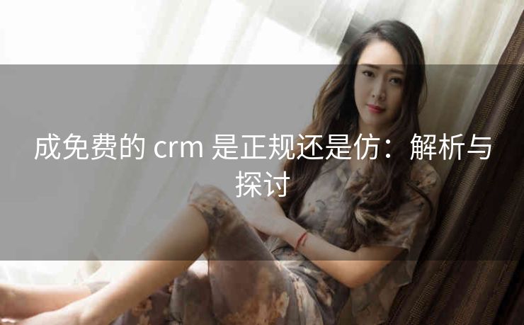 成免费的 crm 是正规还是仿：解析与探讨