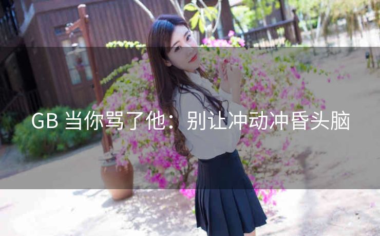 GB 当你骂了他：别让冲动冲昏头脑