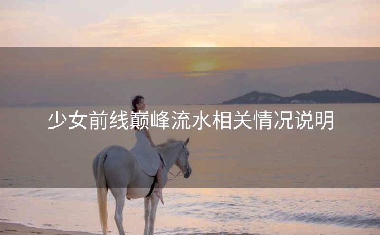少女前线巅峰流水相关情况说明