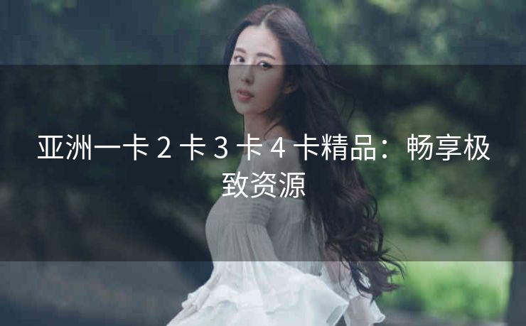 亚洲一卡 2 卡 3 卡 4 卡精品：畅享极致资源