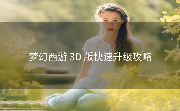 梦幻西游 3D 版快速升级攻略